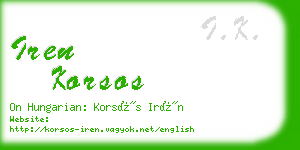 iren korsos business card